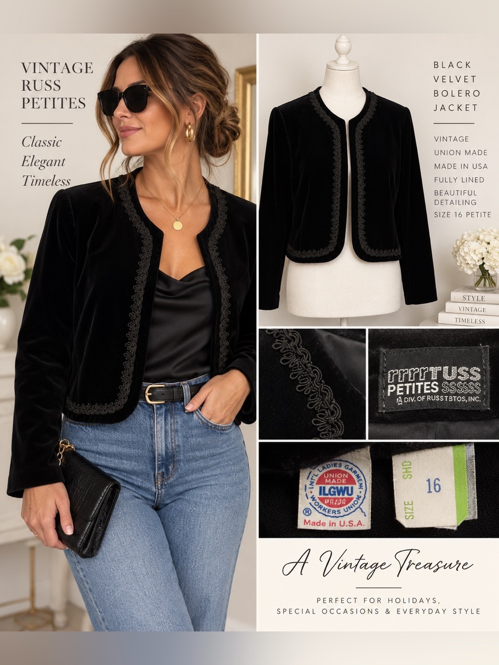 Vintage Velvet Bolero Jacket